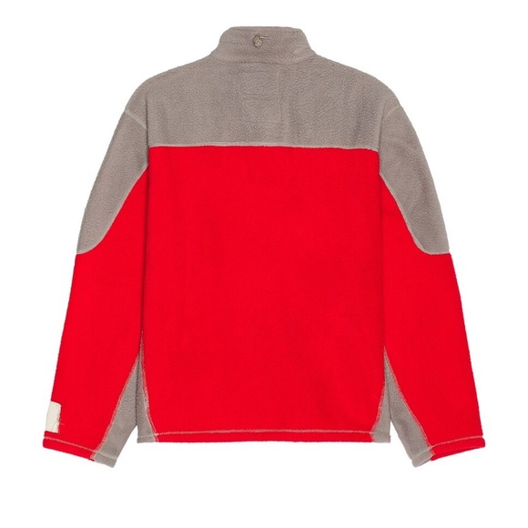 NWT RC Outdoor Supply Sherpa Fleece Collared Pullover in Red & Grey large - Picture 2 of 10